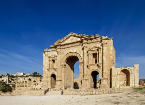 2nd Century Prints: Hadrians Arch, Jerash, Jerash Governorate, Jordan, Middle East