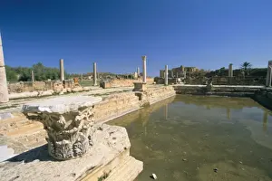 Tripolitania Prints: Hadrians Bath, Leptis Magna, UNESCO World Heritage Site, Tripolitania