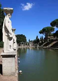 Images Dated 7th August 2010: Hadrians Villa, Canopus Canal, UNESCO World Heritage Site, Tivoli, Rome, Lazio, Italy, Europe