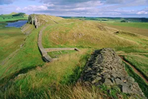Rolling Landscape Prints: Hadrians Wall, towards Crag Lough, Northumberland England, UK