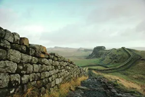 National Famous Place Prints: Hadrians Wall, towards Crag Lough, Northumberland England, UK