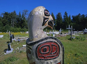 Tomb Stone Prints: Haida cemetery, Queen Charlotte Islands, British Columbia (B. C. ), Canada, North America
