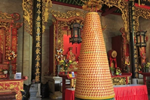 Religious Offering Prints: Hainan Temple, Georgetown, Penang Island, Malaysia, Southeast Asia, Asia