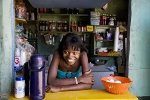 Haitian woman, Las Terrenas, Samana Peninsula, Dominican Republic, West Indies