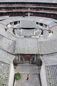 Circular Prints: Hakka Tulou round earth buildings, Chengqilou, UNESCO World Heritage Site