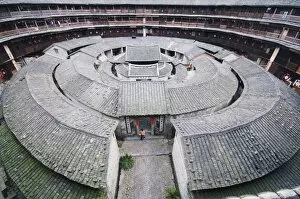 Images Dated 24th June 2008: Hakka Tulou round earth buildings, Chengqilou, UNESCO World Heritage Site
