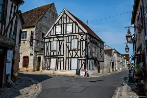 Streets Prints: Half timbered house located in a historic area of Provins showcasing traditional architecture
