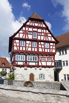 Hohenlohe Region Prints: Half timbered house, town hall