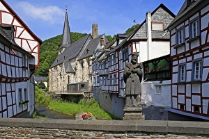 Half-timbered Houses in Monreal on River Elz, Eifel, Rhineland-Palatinate, Germany