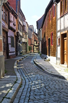 Quedlinburg Prints: Half-timbered houses, Quedlinburg, UNESCO World Heritage Site, Harz, Saxony-Anhalt