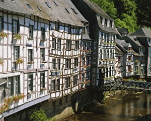 Town House Prints: Half timbered houses and River Rur