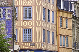 Rouen Prints: Half timbered Norman facades, Rouen, Normandy, France, Europe