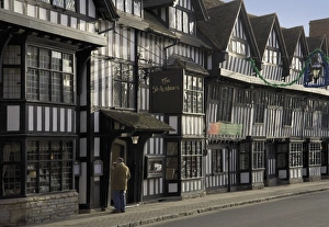 Shakespeare Prints: Half timbered Shakespeare Hostelry, Stratford upon Avon, Warwickshire, England