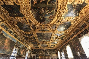 Gilded Prints: Hall of the Great Council (Sala del Maggior Consiglio), Doges Palace, Venice, UNESCO