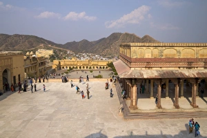 Jaipur Prints: Hall of Public Audience (Diwan-e-Khas), Amber Fort Palace, Jaipur, Rajasthan, India, Asia