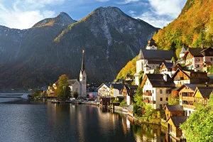 Austria Prints: Hallstatt, UNESCO World Heritage Site, Salzkammergut, Austria, Europe