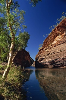 Rock Cliffs Prints: Hamersley Gorge, Karijini National Park, Pilbara, Western Australia, Australia, Pacific