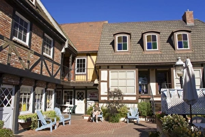 Images Dated 15th July 2009: Hamlet Square, Solvang, Santa Barbara County, Central California, United States of America