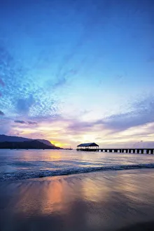 Kauai Prints: Hanalei Bay pier, Kauai Island, Hawaii, United States of America, North America