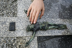 Images Dated 1st November 2006: Hand on Cross, Chedde, Haute Savoie, France, Europe