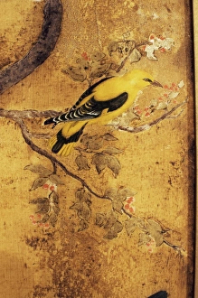 Cupboard Prints: Detail of hand painted cupboard doors in bedroom