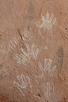 Tribal Art Prints: Hand pictographs, Honanki Heritage Site, Coconino National Forest, Arizona
