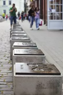 Handprints of Latvian rock stars, Liepaja, Western Latvia, Latvia, Baltic States, Europe