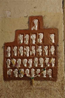 Hand Print Prints: The handprints or Sati marks of ladies who died on the pyres