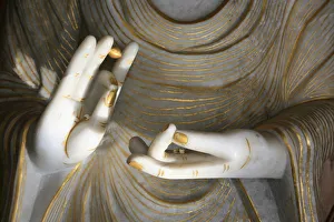 Penang Prints: Hands of the Buddha, Dharmikarama temple, Penang, Malaysia, Southeast Asia, Asia
