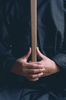 Stick Prints: Hands of monk in the posture kyoskku (awakening spirit)
