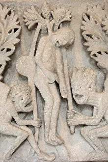 Bourgogne Prints: The hanging of Judas, Saint-Lazare Cathedral, Autun, Saone et Loire, Burgundy, France