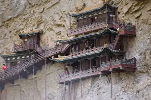 The Hanging Monastery dating back more than 1400 years in Jinlong Canyon