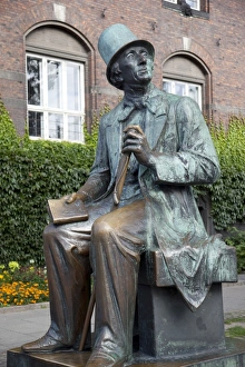 Author Prints: Hans Christian Anderson Monument and City Hall, Copenhagen, Denmark, Scandinavia, Europe