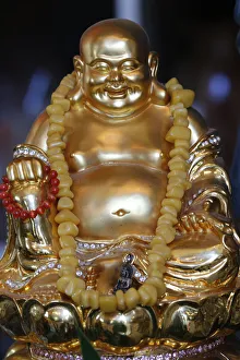 Necklace Prints: Happy Buddha statue, Tu An Buddhist Temple, Saint-Pierre-en-Faucigny, Haute Savoie