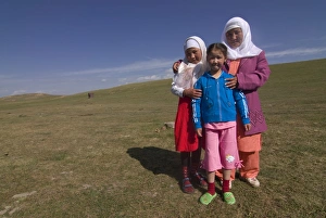 Images Dated 31st August 2009: Happy nomad mother, Song Kol, Kyrgyzstan, Central Asia, Asia