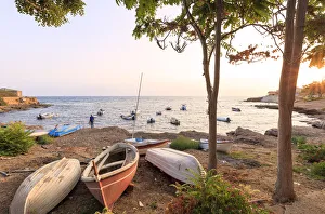 Harbor at sunset, Torretta Granitola, Campobello di Mazara, province of Trapani, Sicily