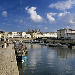 Ile De Re Prints: Harbour and Abbey, St. Martin, Ile de Re, Poitou-Charentes, France, Europe