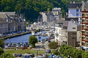 Morlaix Prints: Harbour and basin, Down town, Morlaix, Finistere, Brittany, France, Europe