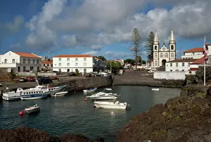Images Dated 1st February 2008: Harbour and church, Madalena, Pico, Azores, Portugal, Atlantic, Europe