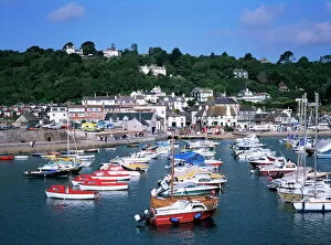 View Into Land Collection: The harbour from the Cobb, Lyme Regis, Dorset, England, United Kingdom, Europe