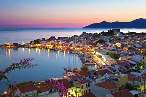 Night Time Gallery: Harbour at dusk, Pythagorion, Samos, Aegean Islands, Greece
