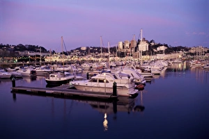 Torquay Prints: Harbour at dusk, Torquay, Devon, England, United Kingdom, Europe