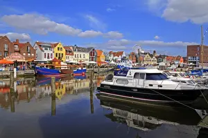 Typically German Prints: Harbour of Husum, Schleswig-Holstein, Germany, Europe