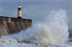 Porthcawl Prints: Harbour light, Porthcawl, South Wales, Wales, United Kingdom, Europe