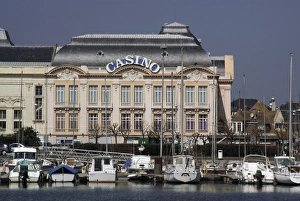 Calvados Prints: Harbour and marina, with casino behind, Trouville, Cote Fleurie, Calvados