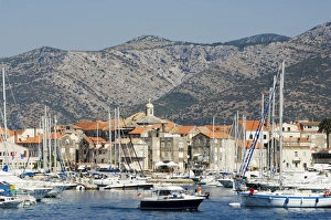 Korcula Prints: Harbour and medieval Old Town, Korcula Island, Dalmatia Coast, Croatia, Europe
