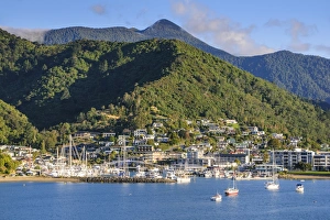 Harbour of Picton landing point of the ferry, Picton, Marlborough Region, South Island, New Zealand, Pacific