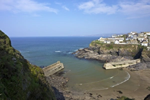 Harbour in Port Isaac in spring sunshine, Cornwall, England, United Kingdom, Europe