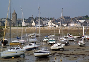 Manche Prints: Harbour, Portbail, Cotentin Peninsula, Manche, Normandy, France, Europe
