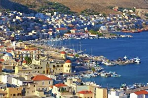 Typically Greek Gallery: Harbour at Pothia, Kalymnos, Dodecanese, Greek Islands, Greece, Europe